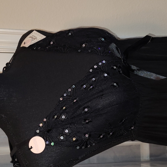 💕NWT Spree Intimates Women Mesh Triangle Cup Sequin Babydoll Set💕Size L - Picture 5 of 11